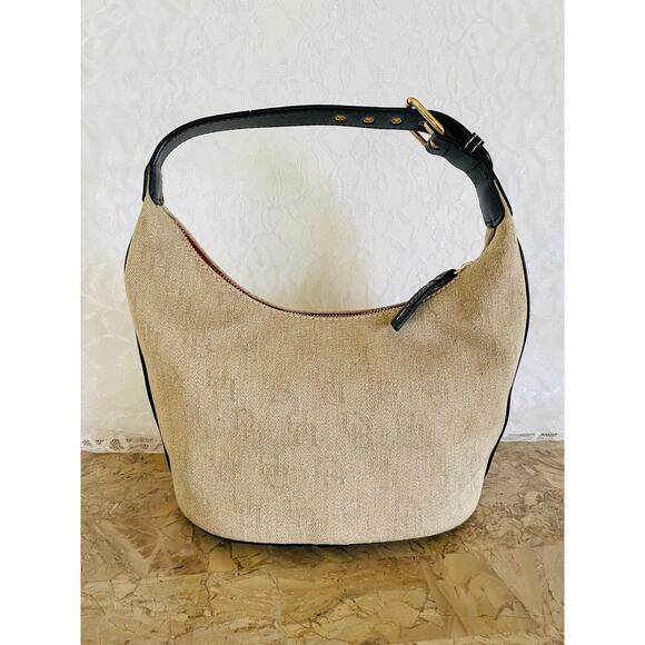 Dooney and Bourke Small light gray Hobo Shoulder Bag Purse DB mini bucket - Picture 1 of 9